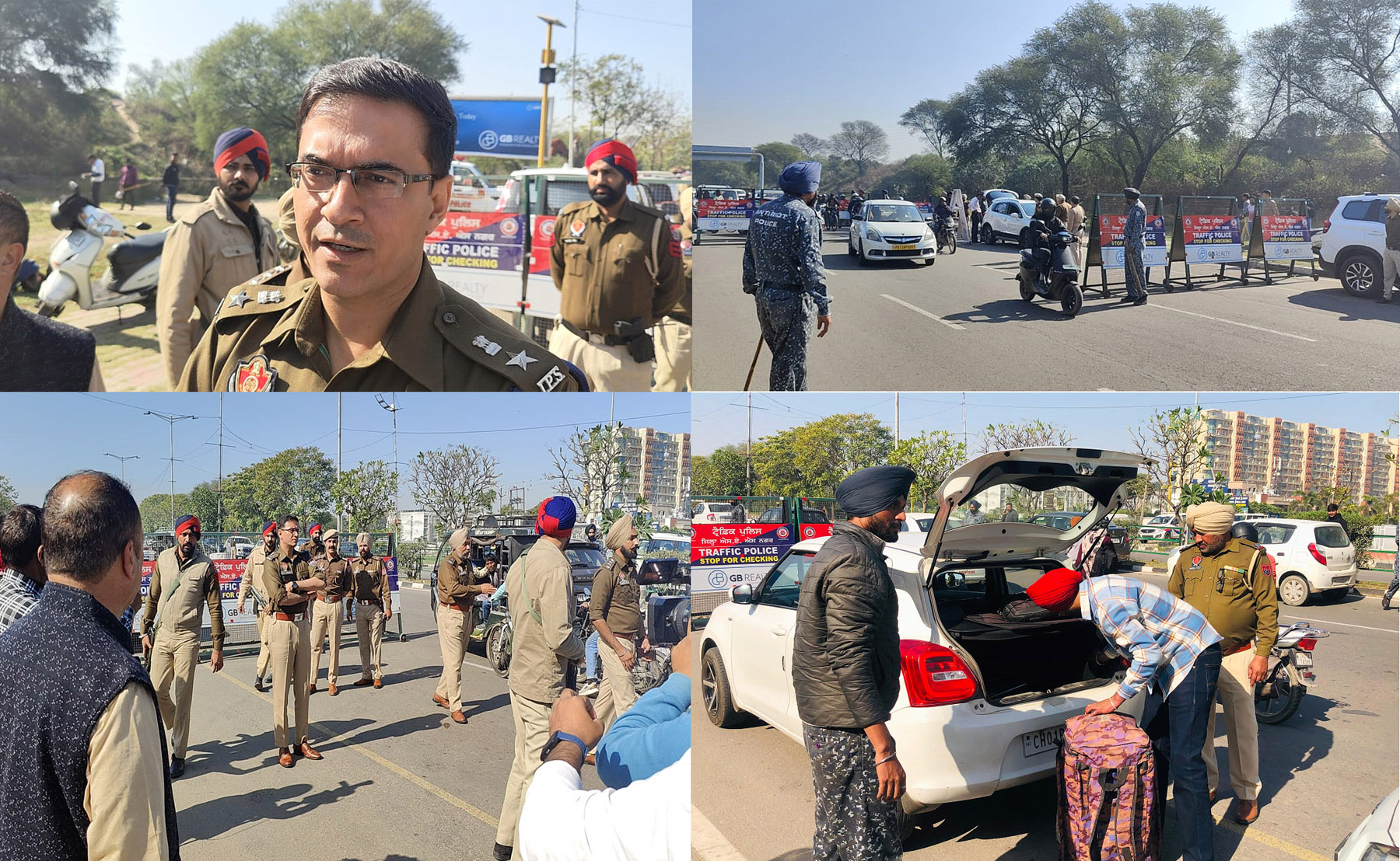 एसएएस नगर पुलिस ने जिले में अंतरराज्यीय और केंद्र शासित प्रदेश की सीमाओं पर वाहनों की विशेष जांच की